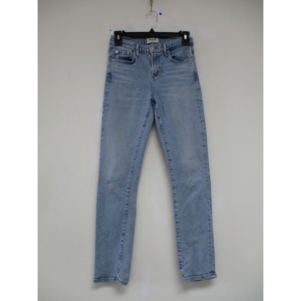 AGOLDE Jeans Women 23 Blue Slim Straight Light Wash Premium Denim 25471